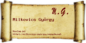 Milkovics György névjegykártya