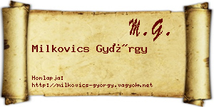 Milkovics György névjegykártya