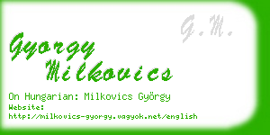 gyorgy milkovics business card